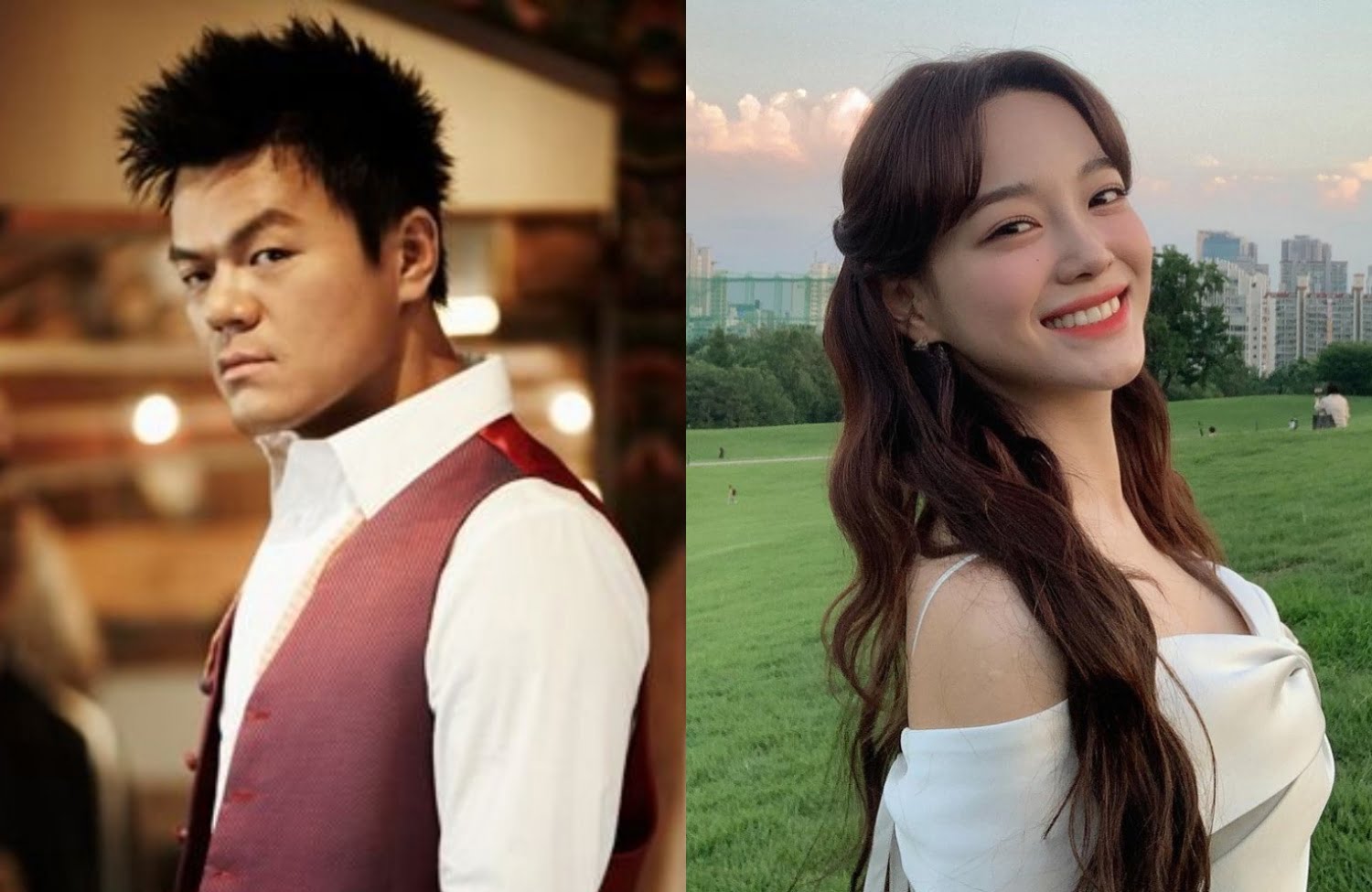 J.Y. Park and Kim Sejeong